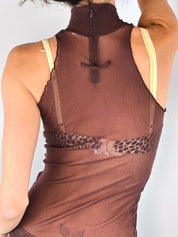 Jean Paul Gaultier 90s Burgundy Ruffle Turtleneck Tank - XS/S
