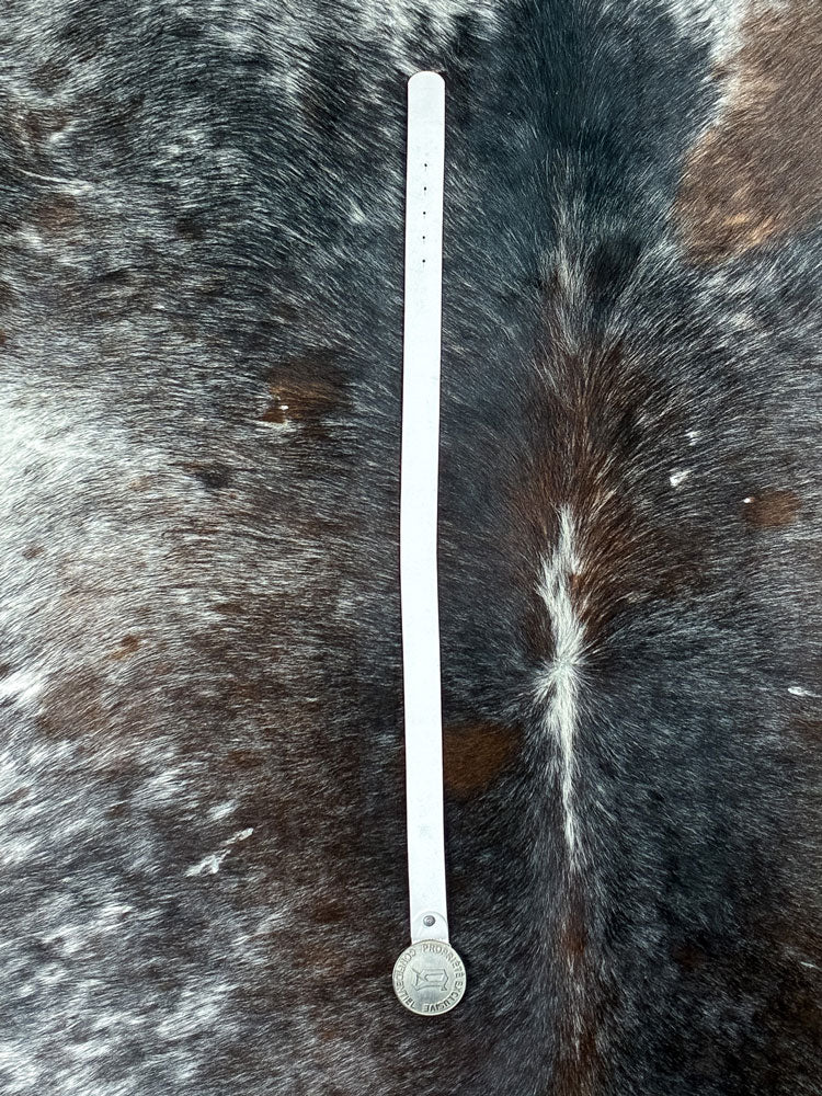 John Galliano 2000s White Leather “Propriété Exclusive Confidentiel” Belt