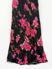 Luisa Spagnoli 2000s Black Floral Beaded Maxi Dress - S