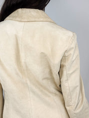 2000s Cream Embroidered Suede Jacket - S