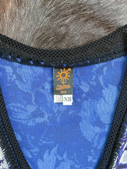 Jean Paul Gaultier Soleil 2000s Blue Floral Mesh Top