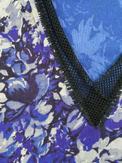 Jean Paul Gaultier Soleil 2000s Blue Floral Mesh Top