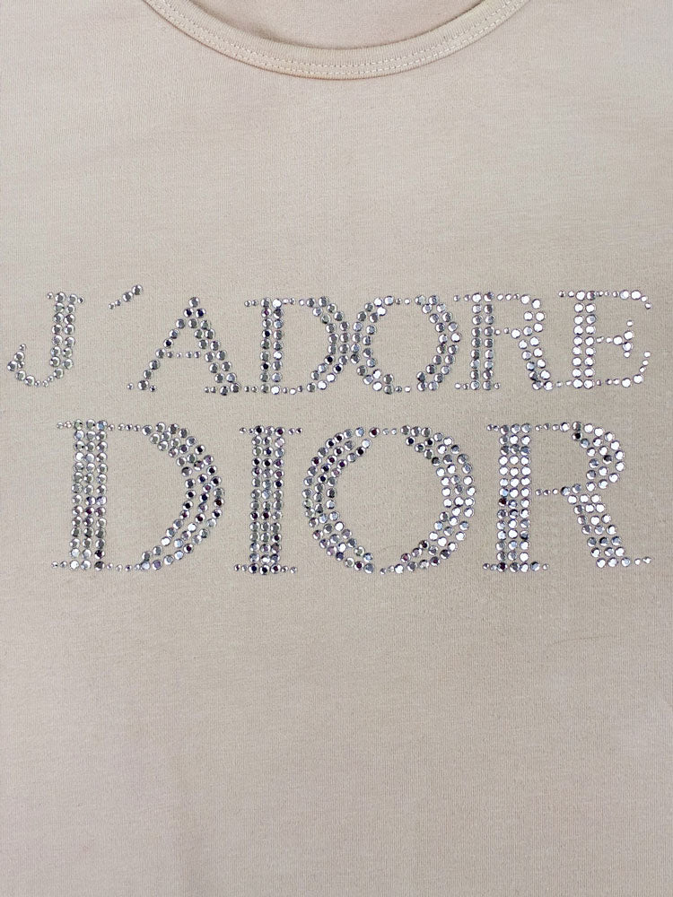 Christian Dior 2000s “J’Adore Dior” Rhinestone Tee