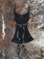 Chanel 2006 Cruise Ribbed Viscose Camisole with Satin Bow