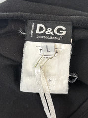 D&G Dolce & Gabbana 2000s Black Logo Floral Graphic Tee - S