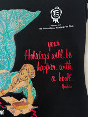Moschino Jeans 2000s Black "Holidays with a Book" Graphic Tee with Bow - M