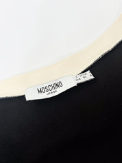 Moschino Jeans 2000s Black "Holidays with a Book" Graphic Tee with Bow - M
