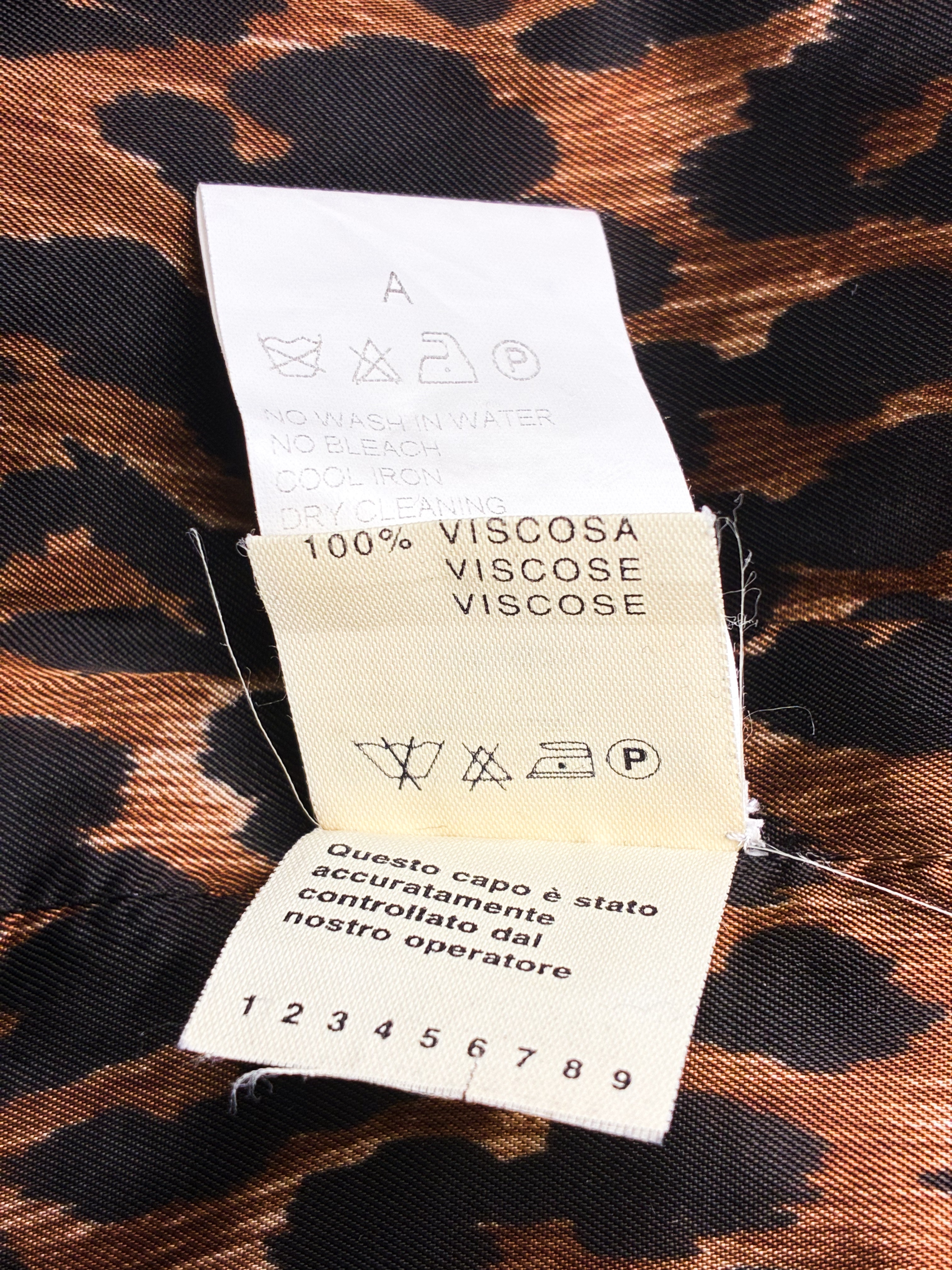 Dolce & Gabbana 1990s Indigo Denim Leopard Lined Long Coat - M