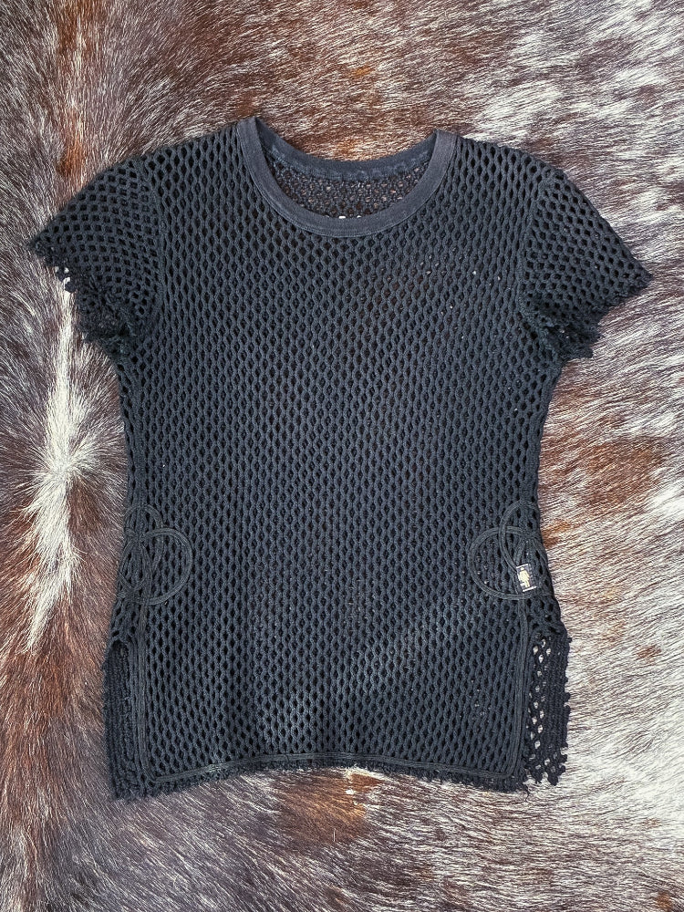 JPG Jeans 1990s Black Mesh Fishnet Top