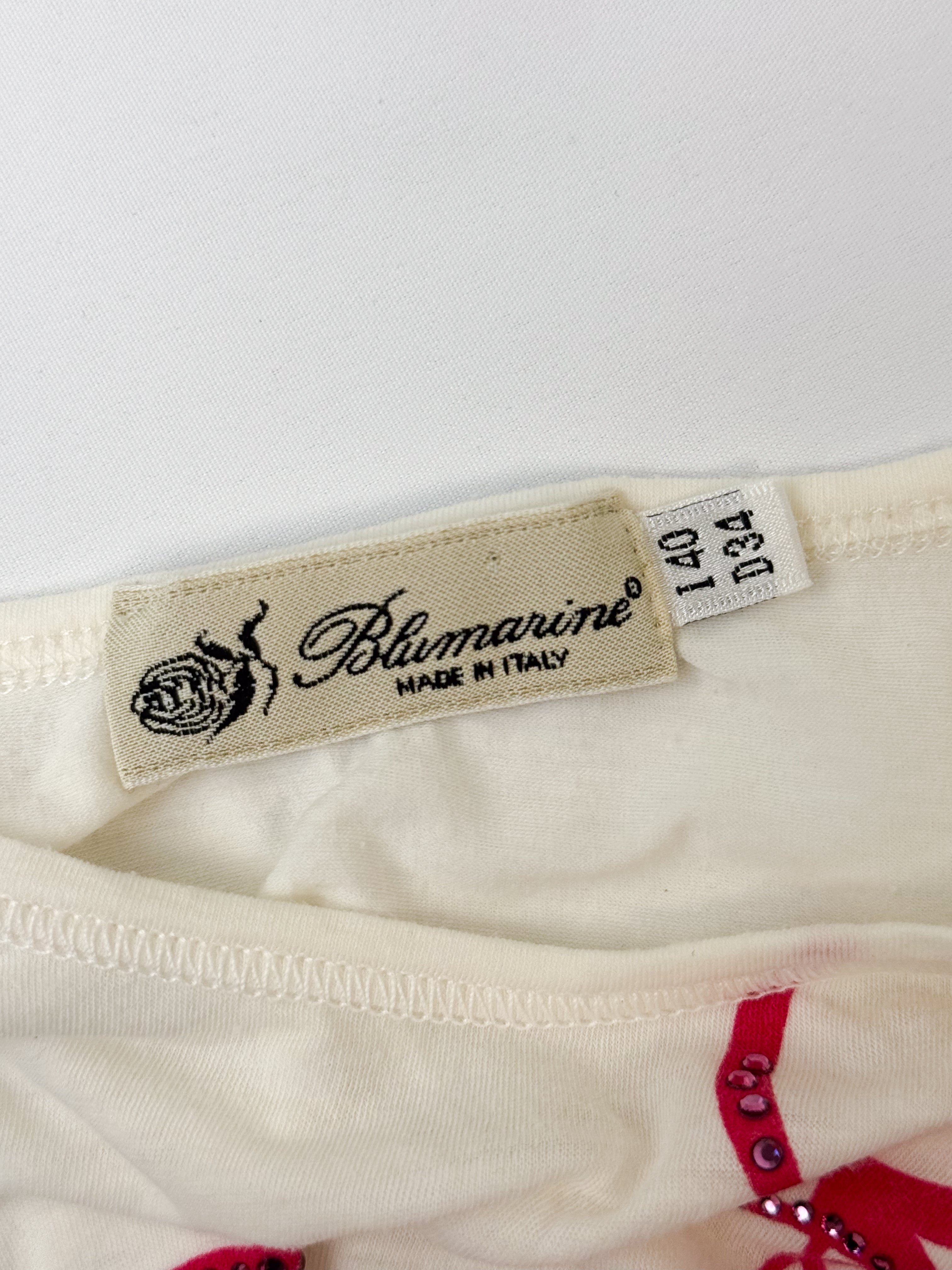 Blumarine 2000s White Graphic Tank with Red Wild Hair Woman - XS/S