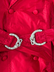 Roberto Cavalli 2007 Red Silk Belted Trench Coat
