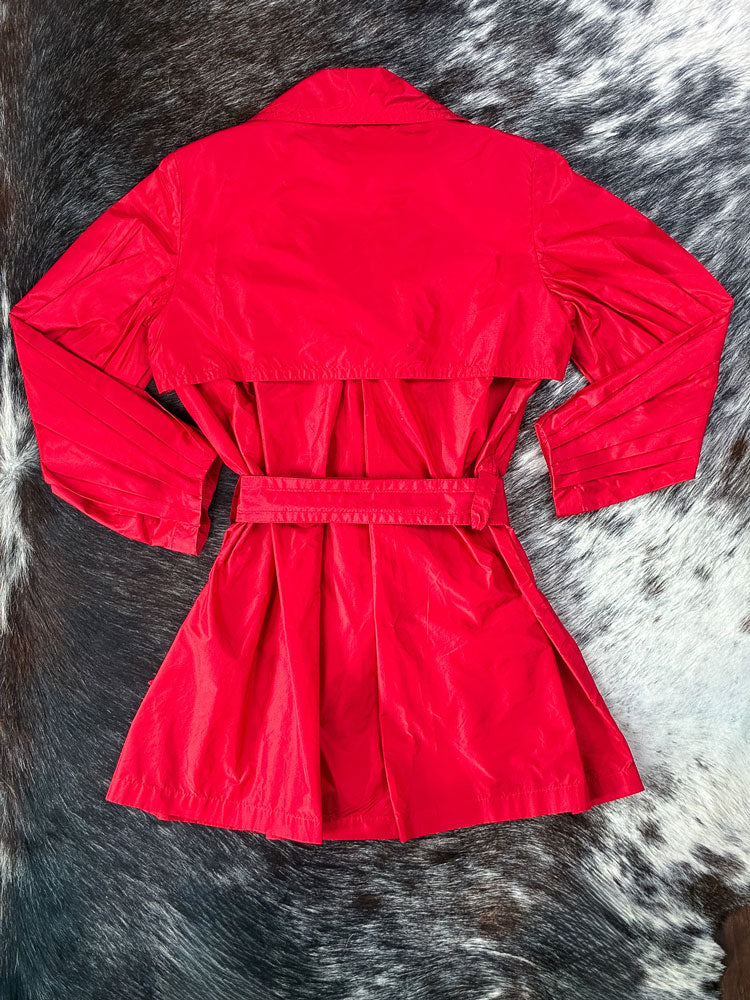 Roberto Cavalli 2007 Red Silk Belted Trench Coat