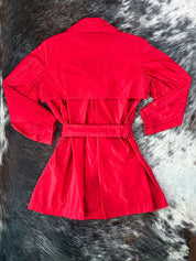 Roberto Cavalli 2007 Red Silk Belted Trench Coat