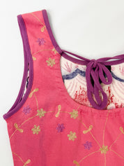 Custo Barcelona 2000s Pink Embroidered Floral Tank with Cactus - S/M