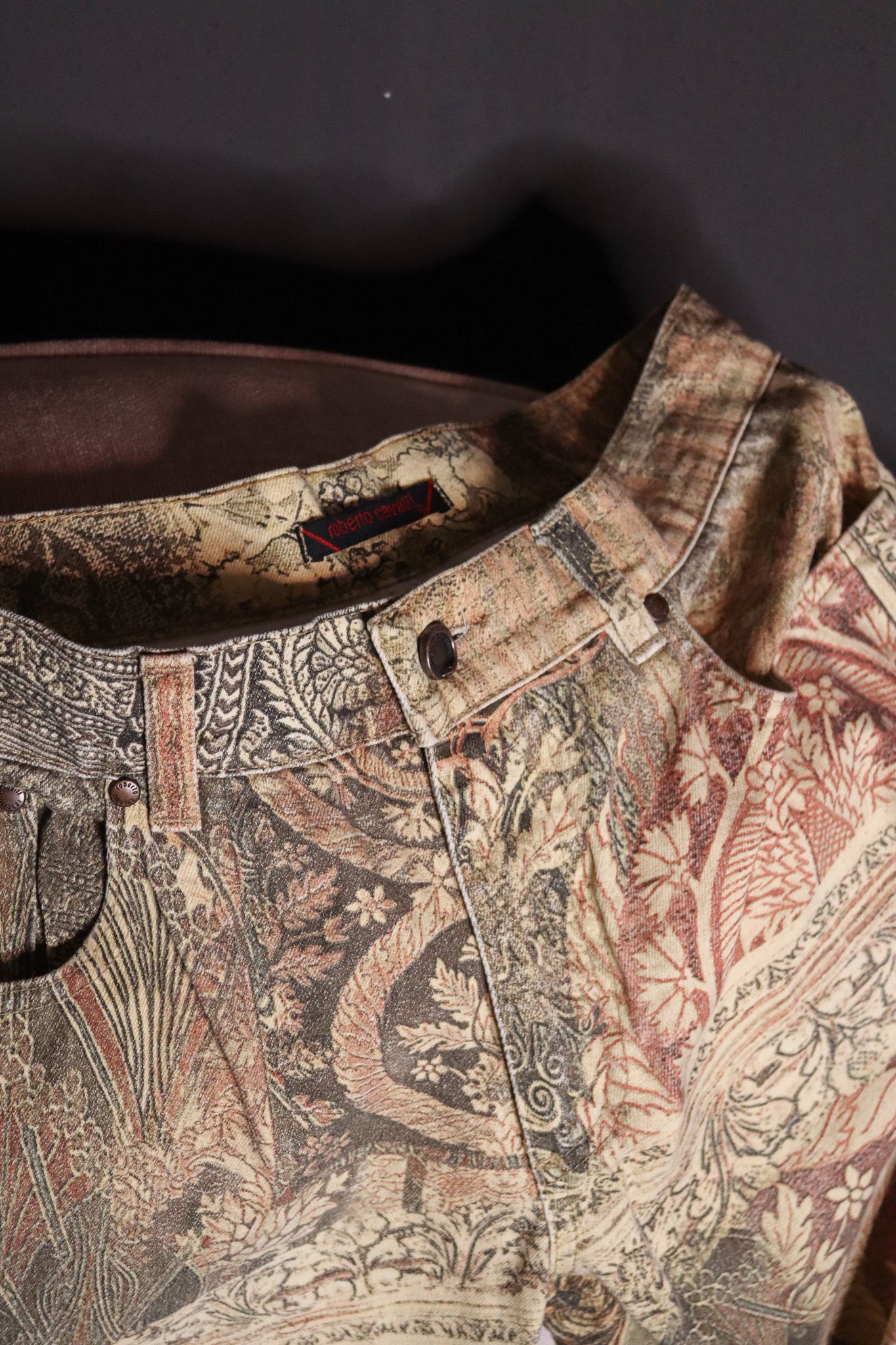 Roberto Cavalli 2000s Baroque Tapestry Print Jeans