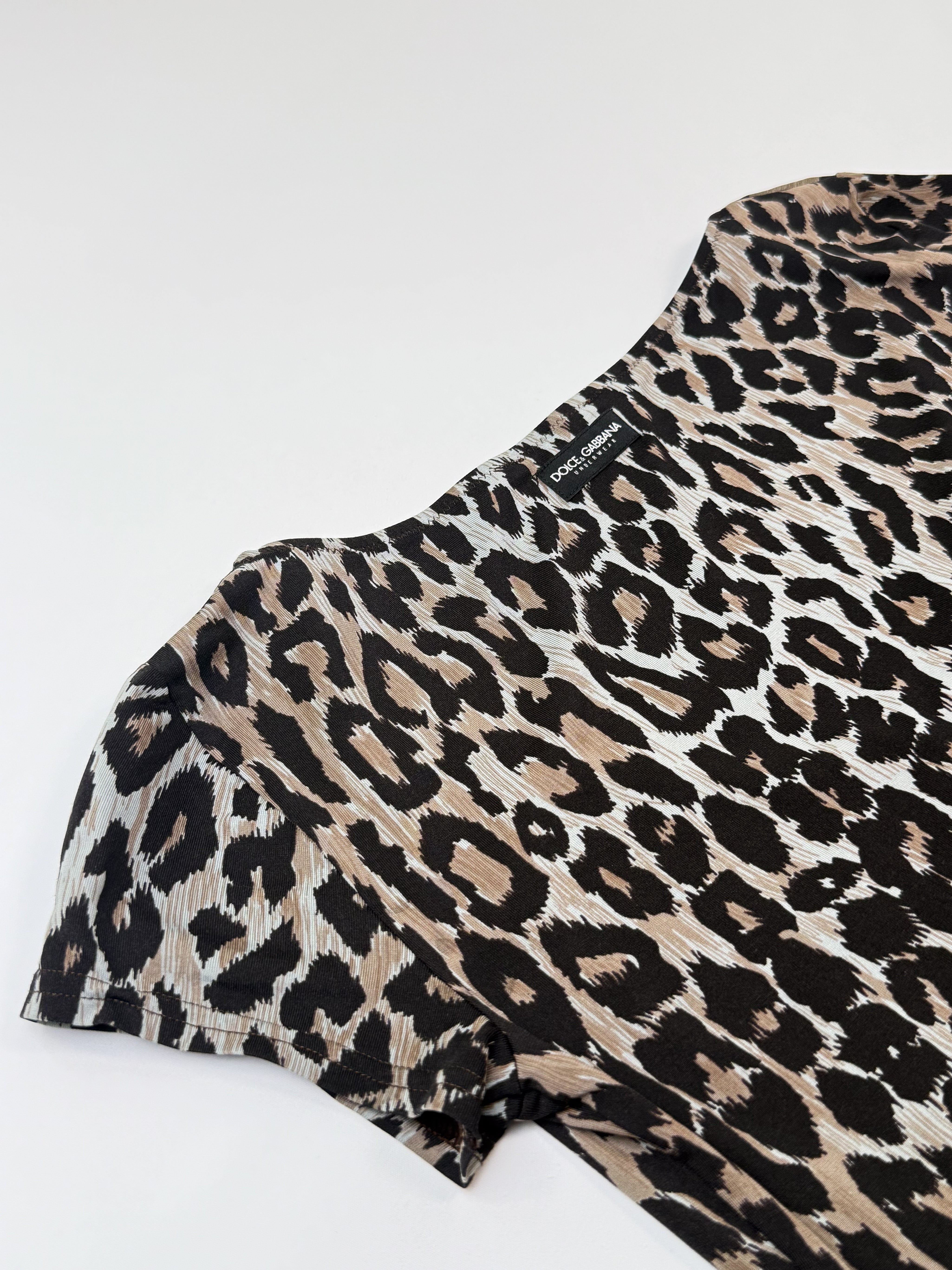 D&G Dolce & Gabbana Underwear 2000s Leopard Print Stretch Tee - S