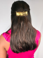 MB Creations 1990s Gold-Tone Triple Tulip Barrette