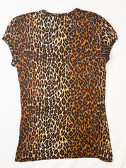 D&G Dolce & Gabbana Beachwear 2000s Leopard Graphic Tee - S/M