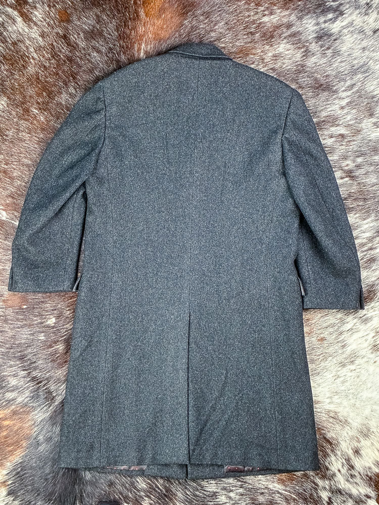 Monti “Monte Piuma” 1980s Charcoal Wool Overcoat