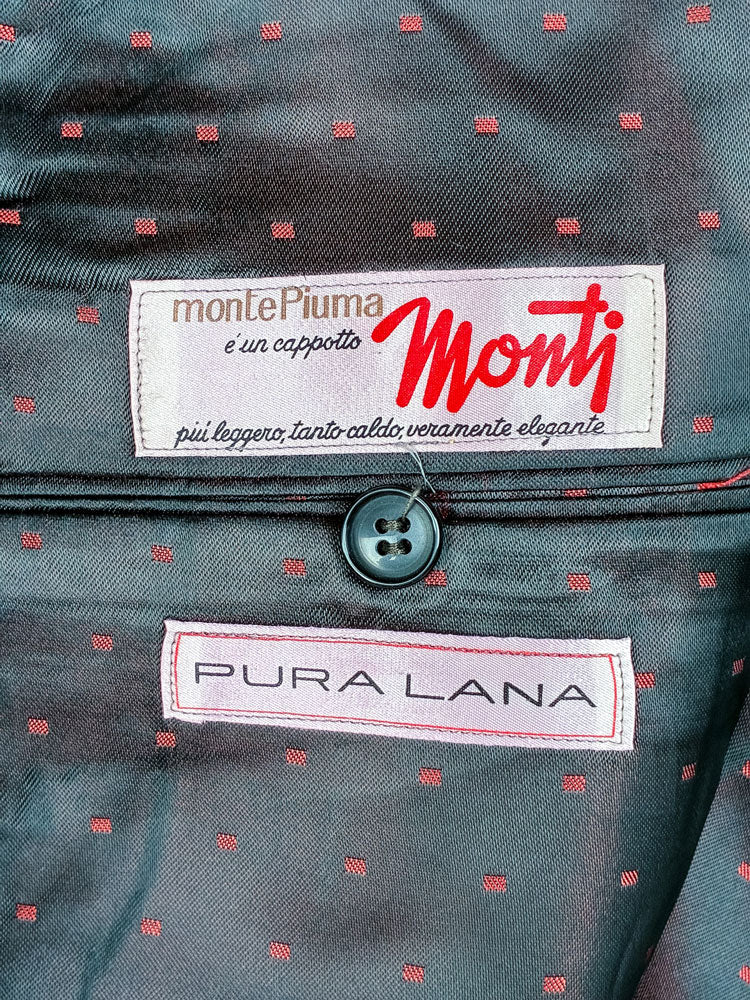 Monti “Monte Piuma” 1980s Charcoal Wool Overcoat