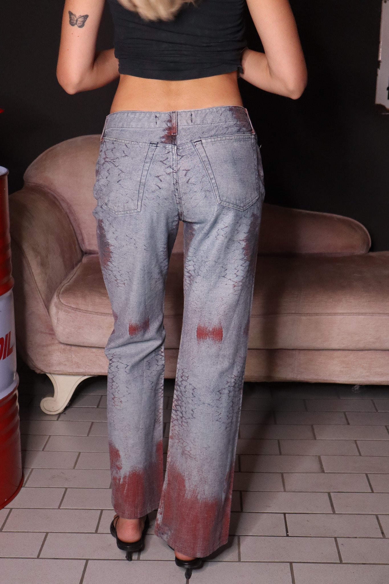 Just Cavalli 2000s Iridescent Mermaid Scale Print Jeans