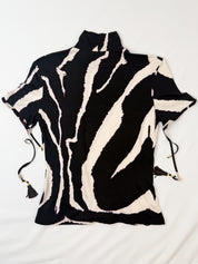 Roberto Cavalli 2000s Zebra Print Modal Top - S
