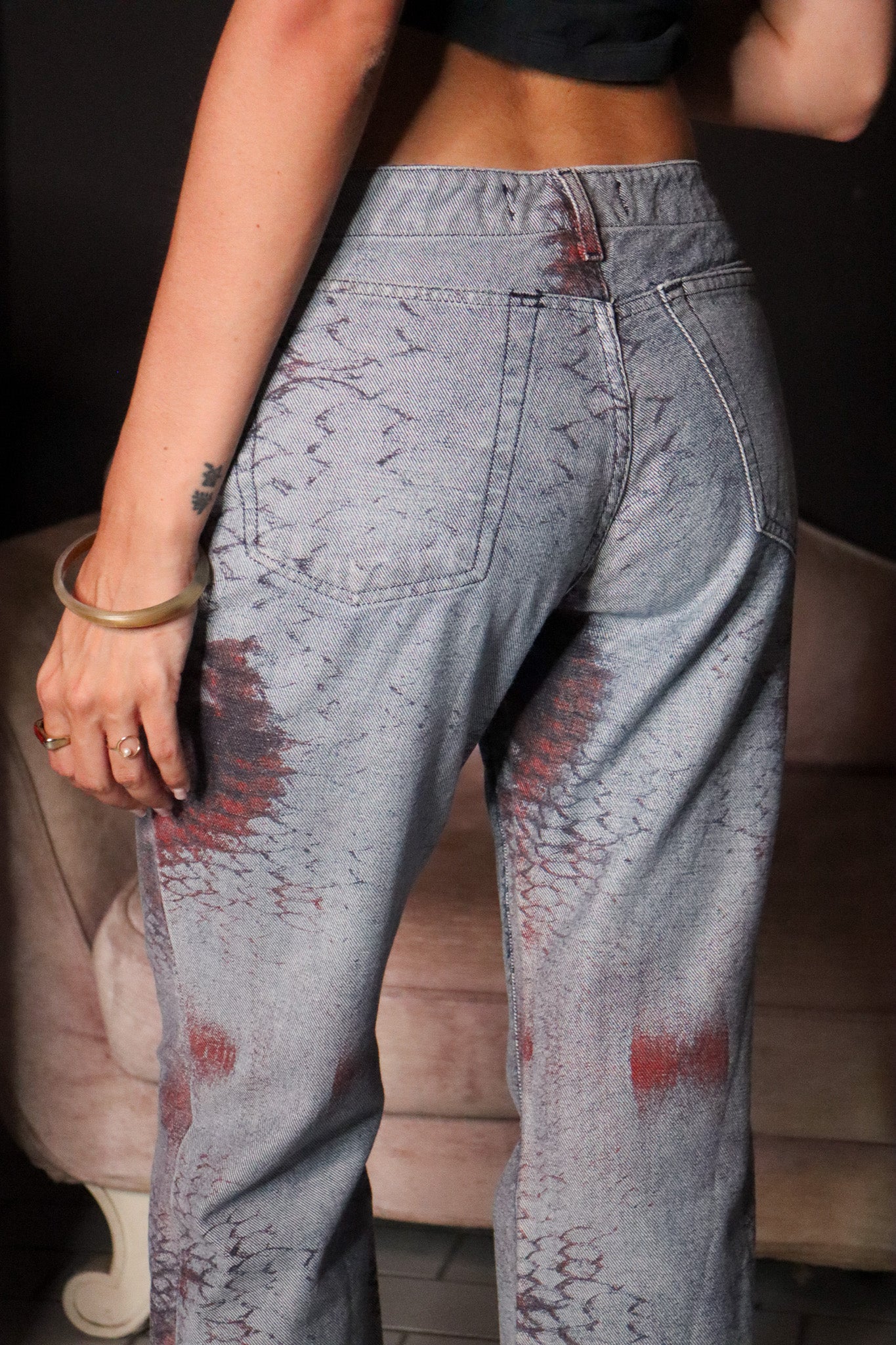 Just Cavalli 2000s Iridescent Mermaid Scale Print Jeans