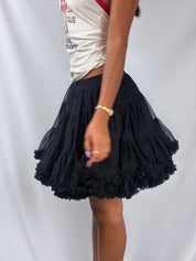 Angel's Face Black Tiered Tulle Petticoat Skirt - XS/S