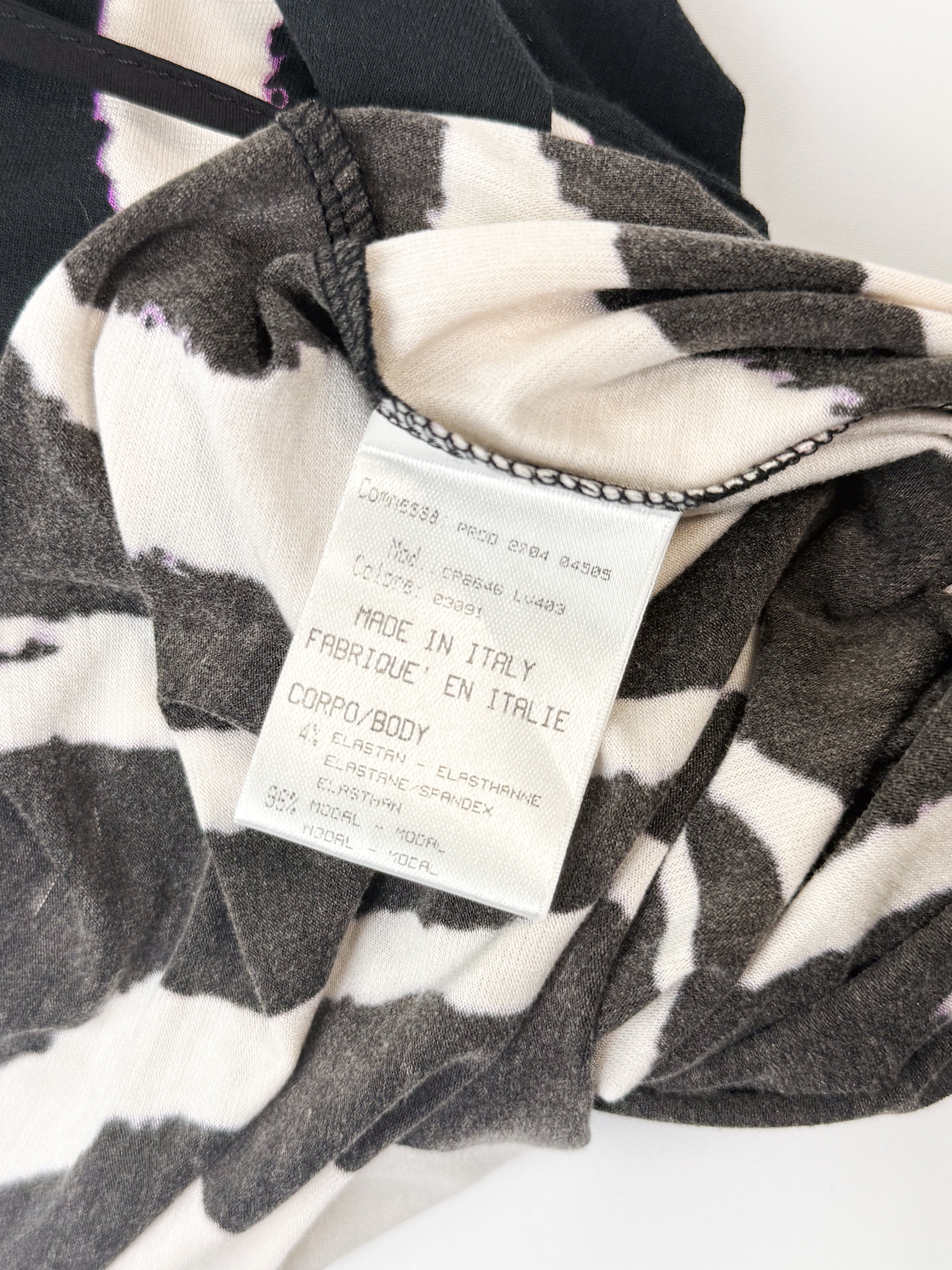 Roberto Cavalli 2000s Zebra Print Modal Top - S