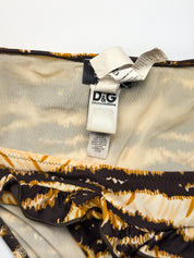 D&G Dolce & Gabbana 2000s Tiger Print Ruffle Halter Bikini Set - S/M
