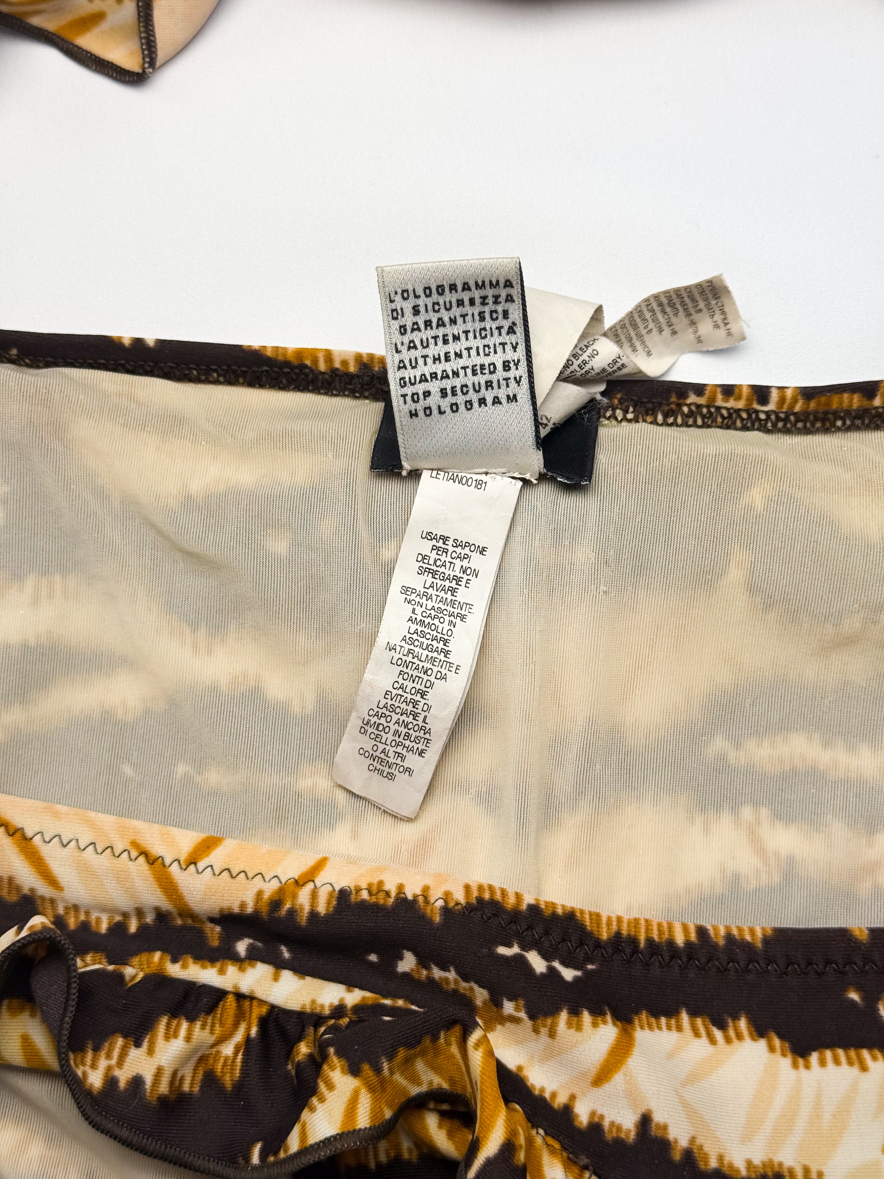D&G Dolce & Gabbana 2000s Tiger Print Ruffle Halter Bikini Set - S/M
