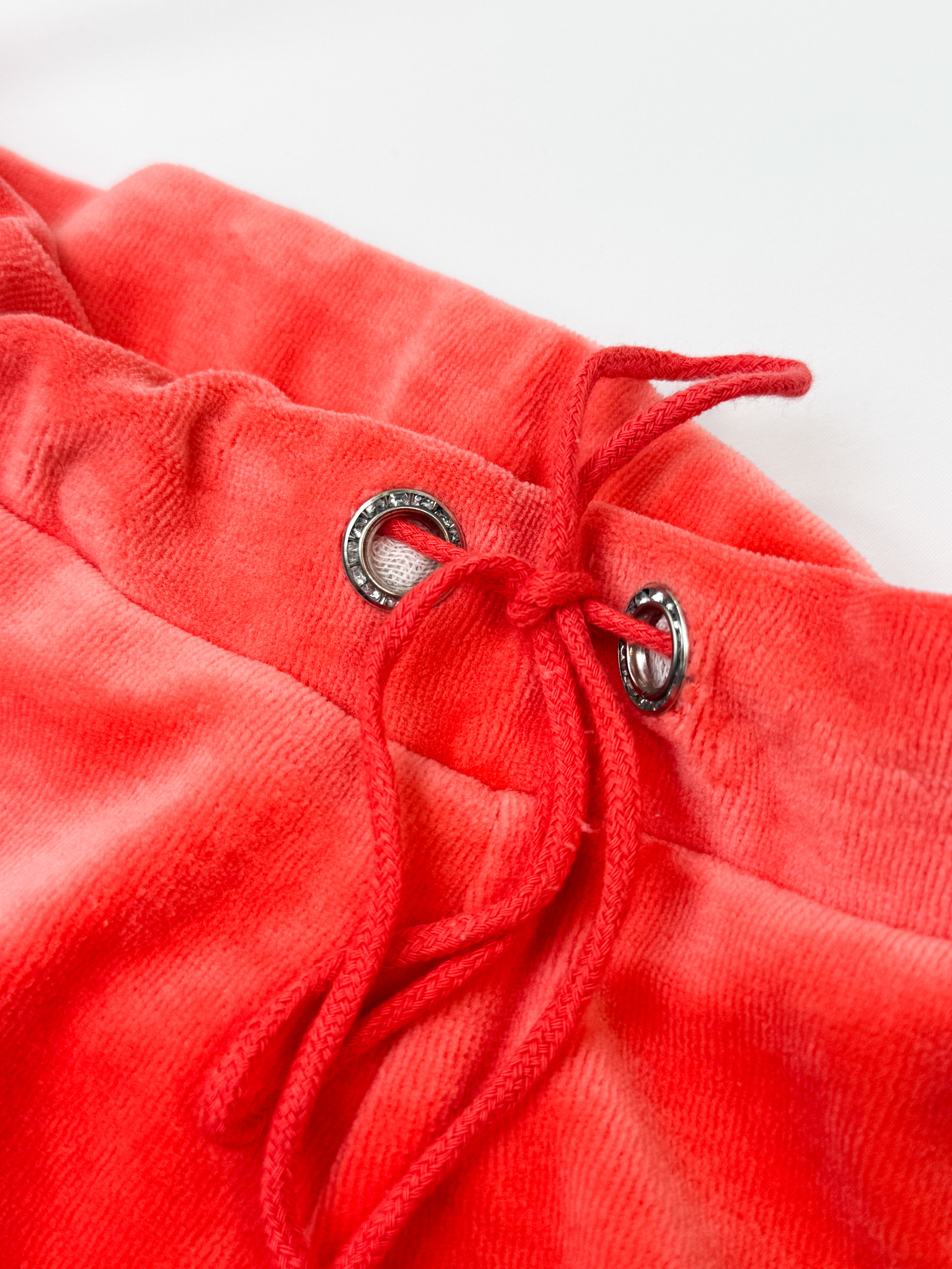 Blugirl Blumarine 2000s Red Velour Rhinestone Shorts - M