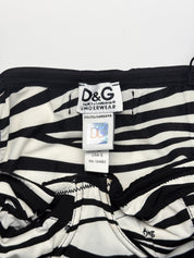 D&G Dolce & Gabbana 2000s Zebra Logo Print Bustier Cami and Brief Set - XS/S