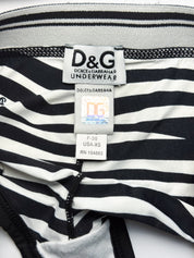 D&G Dolce & Gabbana 2000s Zebra Logo Print Bustier Cami and Brief Set - XS/S