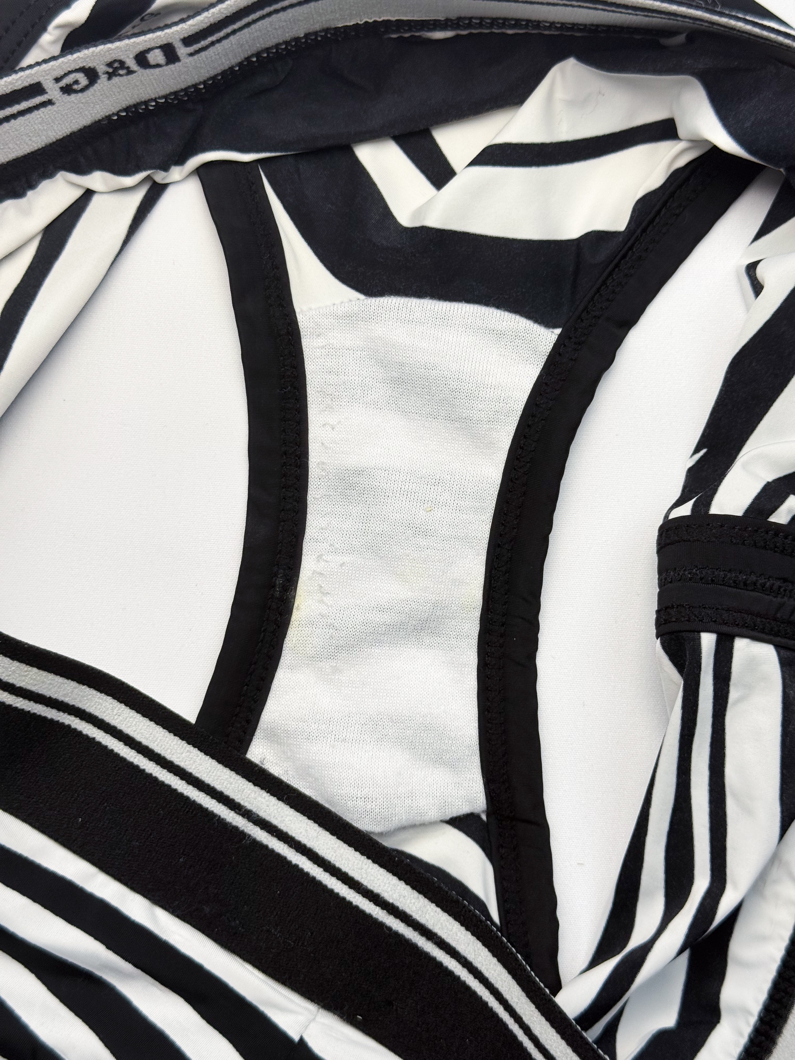 D&G Dolce & Gabbana 2000s Zebra Logo Print Bustier Cami and Brief Set - XS/S