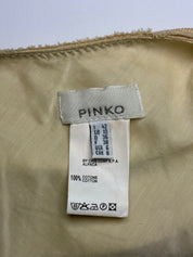 Pinko 2000s Beige Rose Appliqué Lace Mini Skirt - S/M