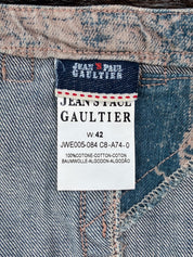 Jean Paul Gaultier 2000s Patchwork Floral Denim Mini Skirt