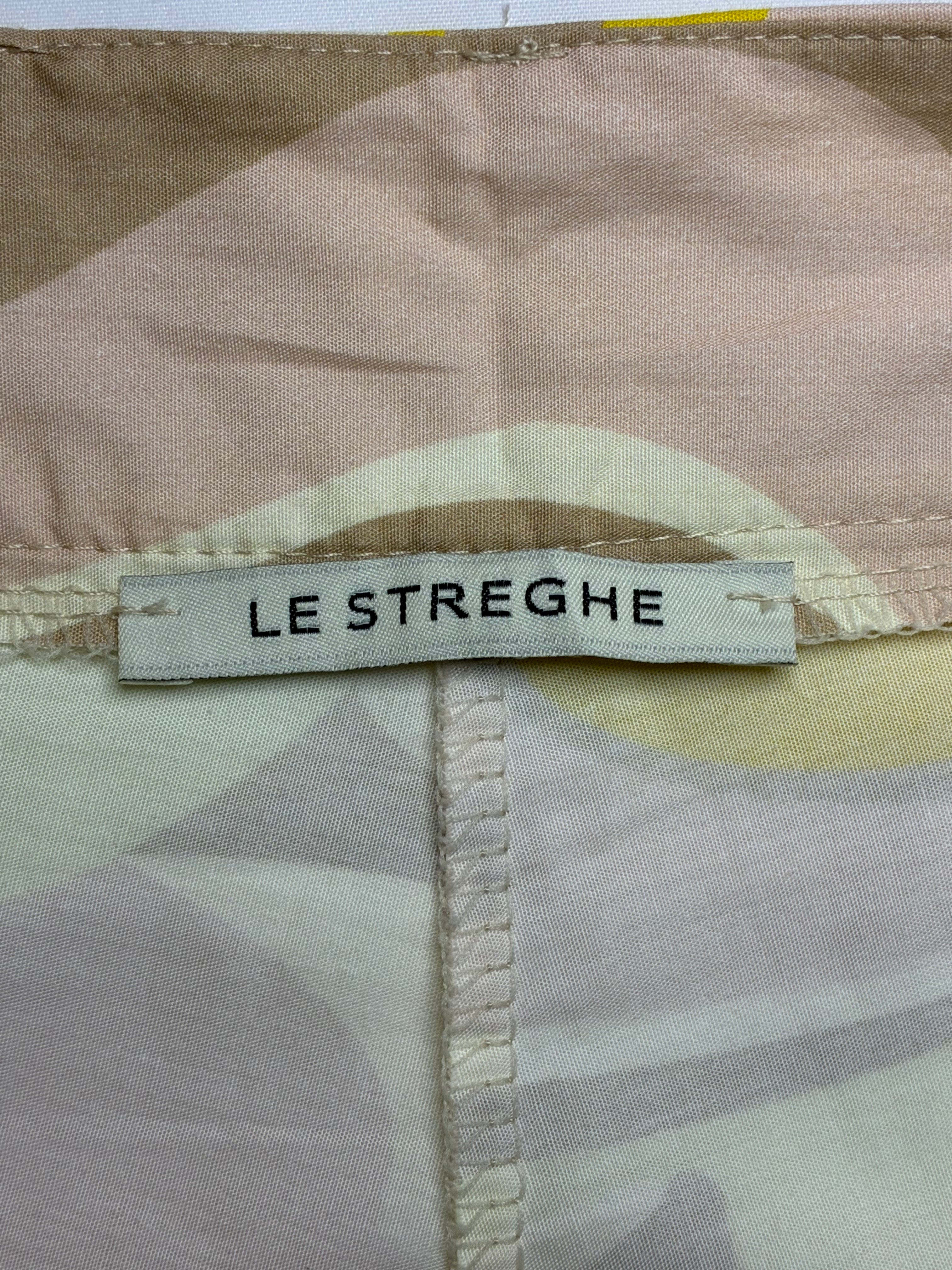 Le Streghe 2000s Yellow Psychedelic Swirl Wide-Leg Trousers - W28