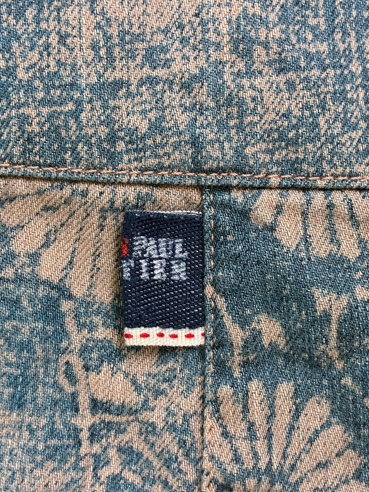 Jean Paul Gaultier 2000s Patchwork Floral Denim Mini Skirt