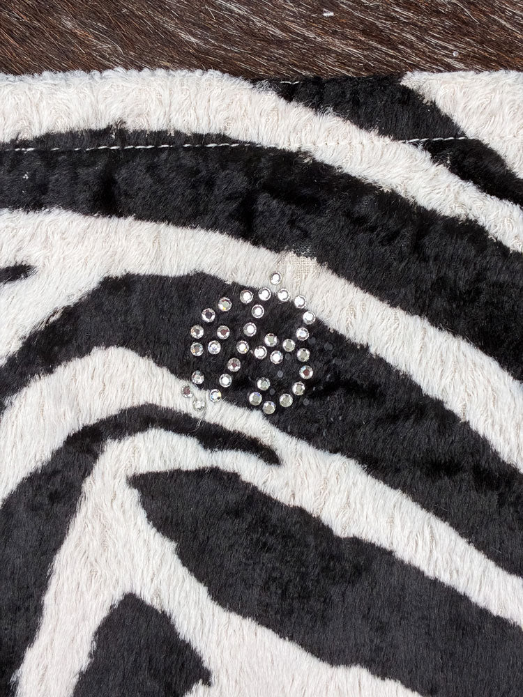 Miss Blumarine 2000s Zebra Velvet Mini Skirt