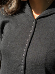 Anna Molinari Blumarine 100% Wool Black Button Front Cardigan - S