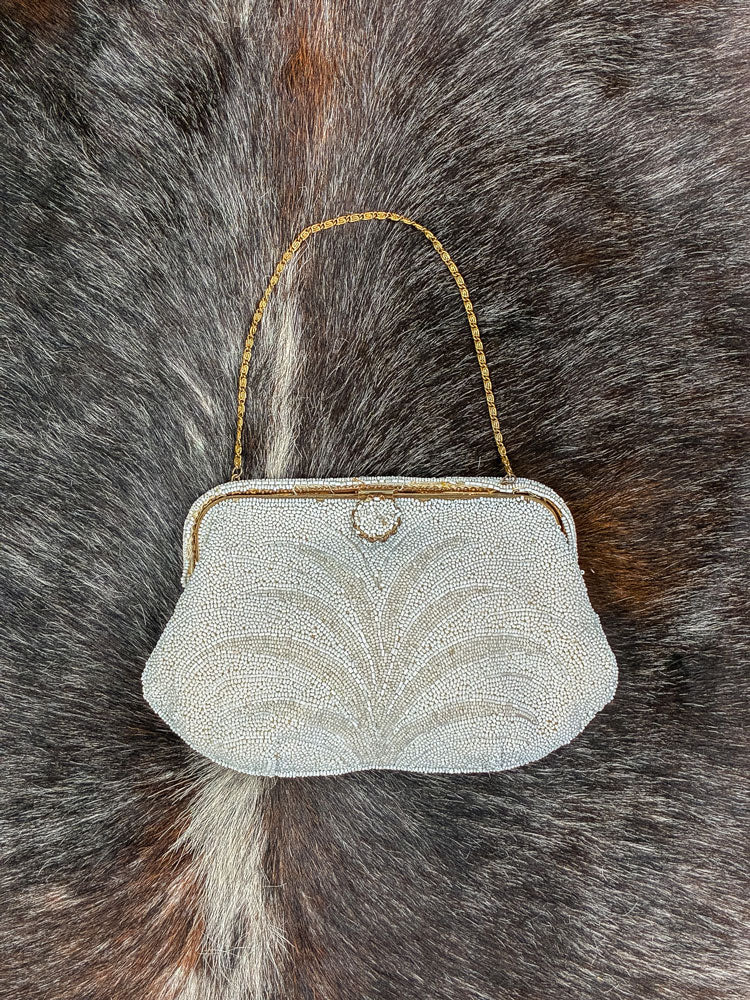 1950s Handmade French Beaded Evening Bag