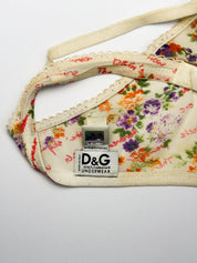 D&G floral print mesh bralette, adjustable straps