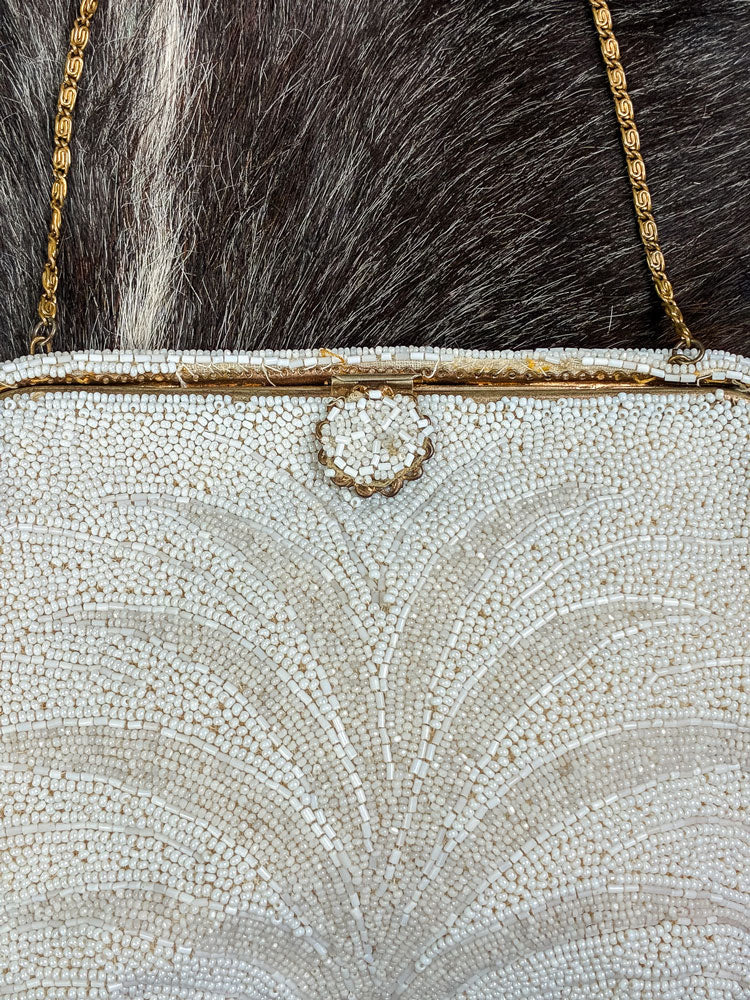 1950s Handmade French Beaded Evening Bag
