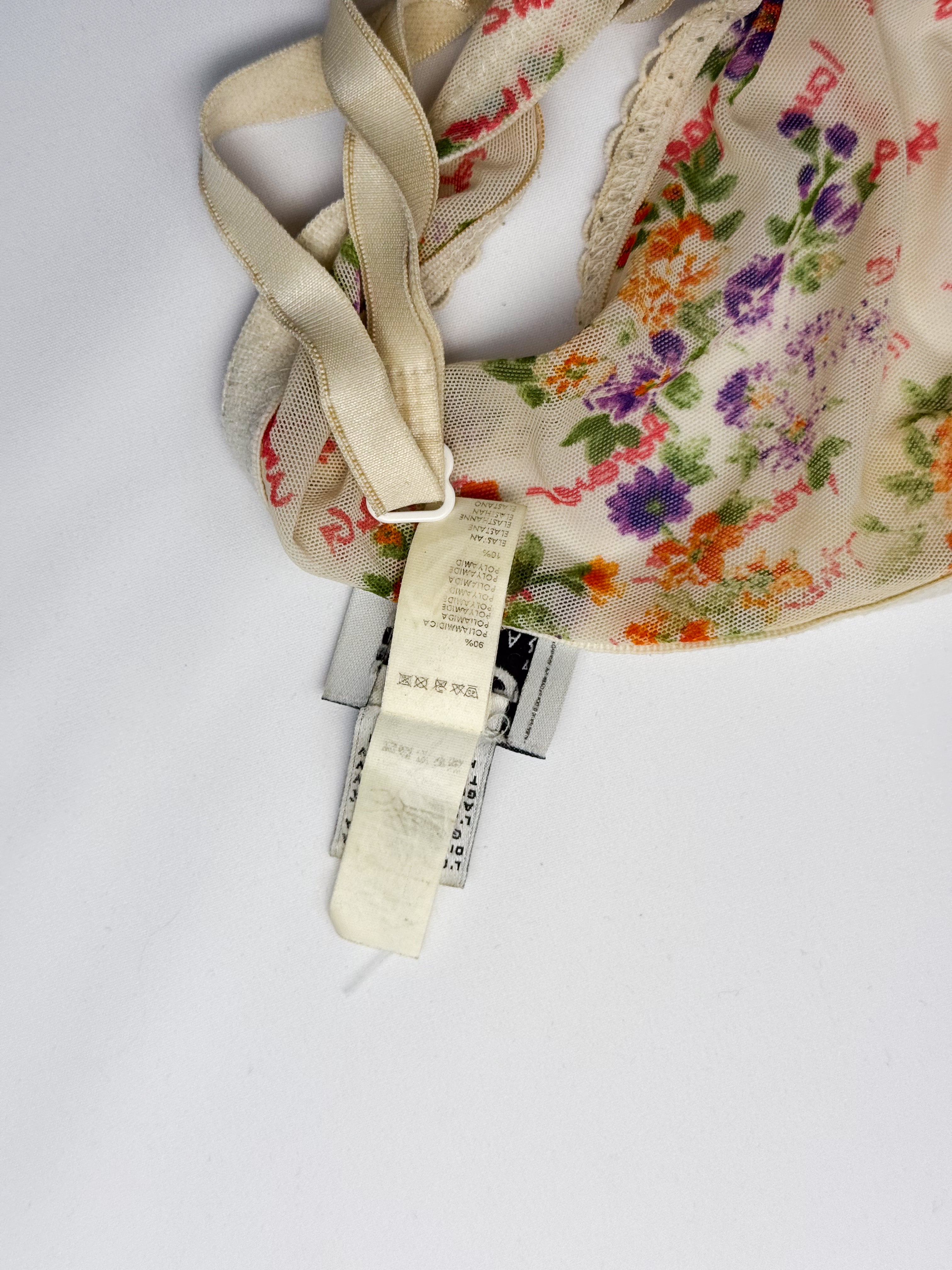 Dolce & Gabbana cream mesh bralette, authenticity hologram tag
