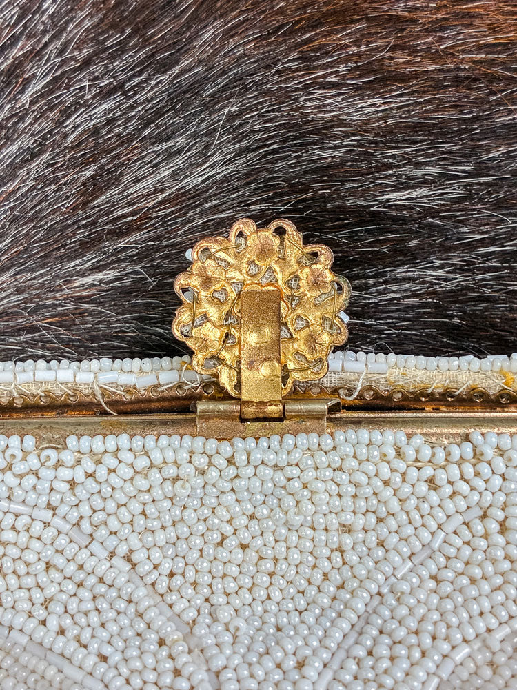1950s Handmade French Beaded Evening Bag
