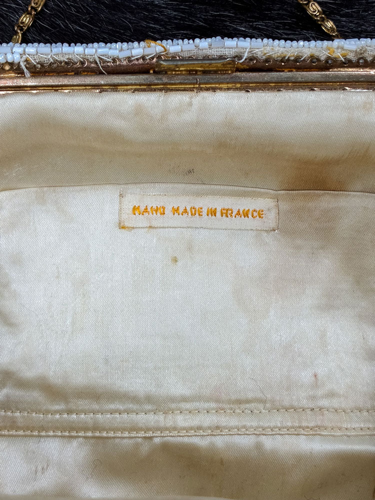 1950s Handmade French Beaded Evening Bag