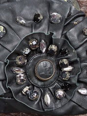 Phard 2000s Black Jeweled Leather Chain Bag