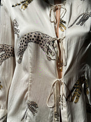 Roberto Cavalli 100% Silk Leopard Print Blouse – M