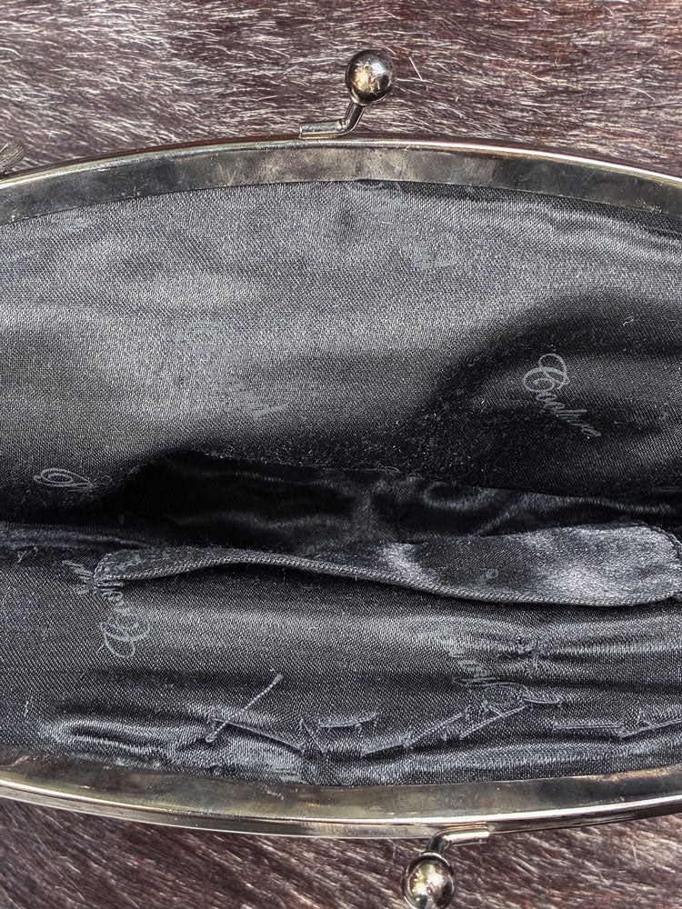 Phard 2000s Black Jeweled Leather Chain Bag